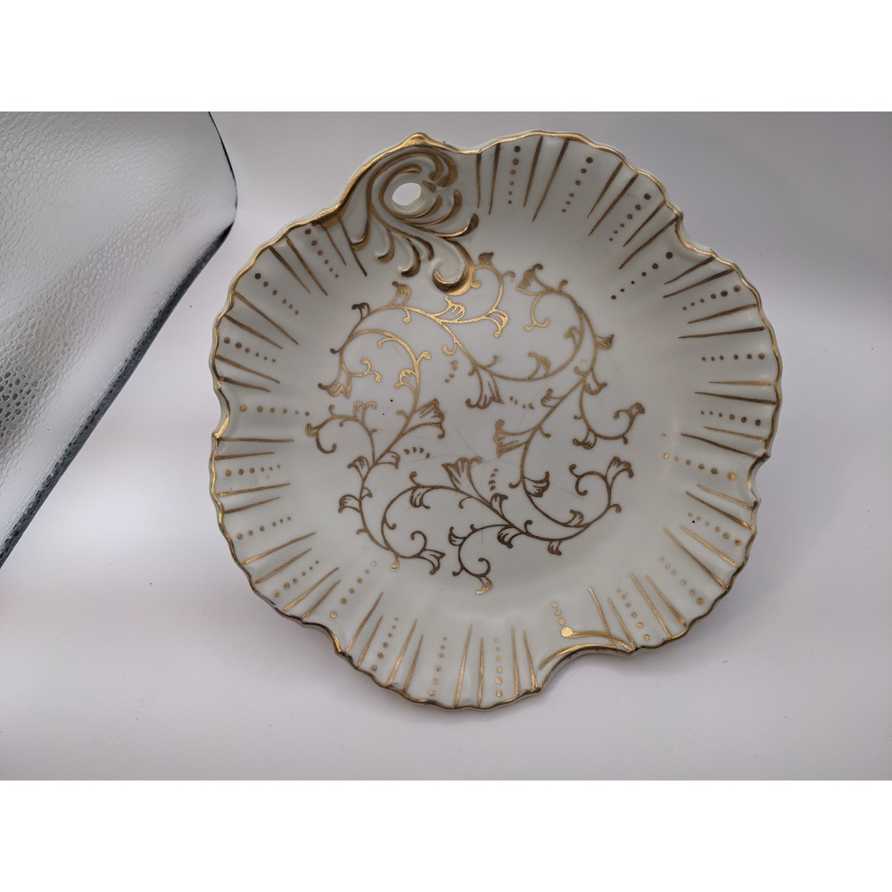 Vintage Ardalt Lenwile China Gold‎ Gilt Scroll Scalloped Plate 7177 Japan 8"